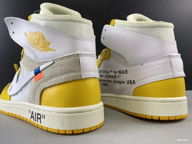 Cheap TBkick x White NRG Dark Powder Air AQ0818-149 Jordan Yellow-Cone 1 Off-White 0802